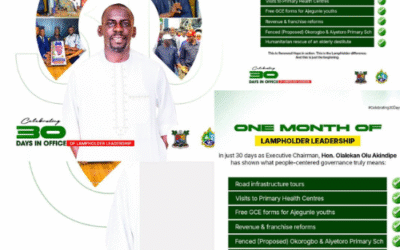 One Month of Transformational Leadership: Hon. Olalekan Olu Akindipe Delivers People-Centered Impact in Ajeromi-Ifelodun