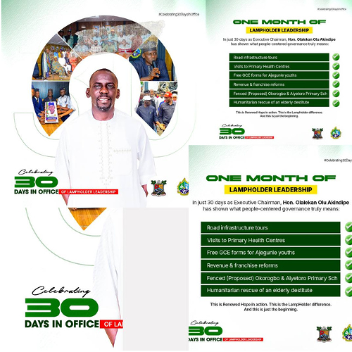 One Month of Transformational Leadership: Hon. Olalekan Olu Akindipe Delivers People-Centered Impact in Ajeromi-Ifelodun